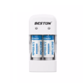 BESTON CR123A Rechargeable Lithium Battery | 16340 | 3.2V | 650mAh | 2 Pack with Battery Charger