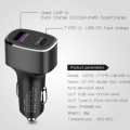 2 Port Fast charging 1 USB A 3A and 1 USB C PD20W Car charger (Black)