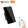 Smart Life Tuya Zigbee 2CH US LED Neutral or No Neutral Smart Switch (Black)