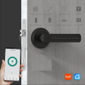 Smart Life Tuya Bluetooth BLE Access Control Fingerprint Keypad Smart Door Handle Lock (Black)