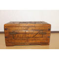 Antique carved wood jewelry box