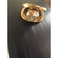 Gold Ring with 1 Large Cubic Zirkonia