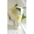 A Burleighware Art Deco-style Zenith-shape Daffodil Pattern Mocha Pot & finialled Cover circa 1930s