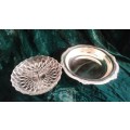 Stunning silver-plate hors douevres  serving dish with glass liner