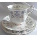 Elegant Paragon Tuscany Blue, White and gold design fine bone China Tea Trio 1952-1956