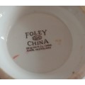 Elegant vibrant mint green Foley flower design fine bone China sugar basin large 1930s