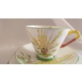 Delightful in yellow and green Royal Stafford Broom pattern Trio