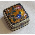 Beautiful Cloisonne enamel square ceramic pill box