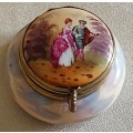 Beautiful Romance round hinged ceramic pill box