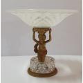 A French Lead Crystal Figural Dessert Comport with Gilt Metal Mounts Art Deco style