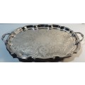 Classic silverplate Rococo style large tray