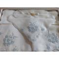 Swiss lace in blue handkerchief collection boxed