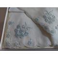 Swiss lace in blue handkerchief collection boxed