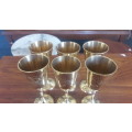 Set of 6 Brass goblets - 15cm Height