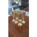 Set of 6 Brass goblets - 15cm Height