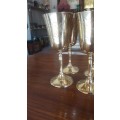 Set of 6 Brass goblets - 15cm Height