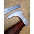 Handmade Stainless Steel Axe, Leather cover for axe head included.