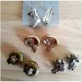 Earrings - costume jewellery - four pairs of clip on earrings