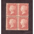 1858 peny red  plate number 200  FINE BLOCK OF FOUR original gum toned.