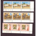 Rhodesia  1966-70  issue. SACC #153-154-155. PL 1B.  5/ varieti ,dot on the Cow. hinge on the margin