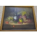 Frank Lean Trompe L`eil Fruit Oil Painting
