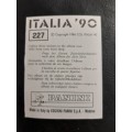 Panini Italia `90 World Cup Sticker #227 - Maurice Johnston