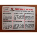 Figurine Panini Mammals Sticker #257 (1978)