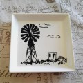 Original Small Hand Painted Plates - Windmill, Alwyn, Farm House
