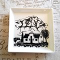 Original Small Hand Painted Plates - Windmill, Alwyn, Farm House
