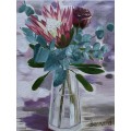 BEAUTIFUL OIL ON CANVAS BY JOANIE BARNARD - MODERN STILL LIFE WITH STUNNING COLOURS