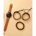 Geneva Analog Watch with 3 FREE Bracelets