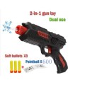 2-in-1 Shooting Gun Toy Foam Dart and Water Polymer Ball