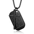 Stainless Steel Dog Tags Cross Necklaces for Men Prayer Cross Necklace Bible Prayer Gift