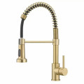 Kitchen Faucets Solid Brass Single Handle Single Lever Pull Down Sprayer Spring Kitchen Sink Mixer