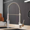 Kitchen Faucets Solid Brass Single Handle Single Lever Pull Down Sprayer Spring Kitchen Sink Mixer