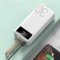 Large Capacity 30000mah Mobile Powerbank Power bank with Flash Light Build in Cabe Type C Micro Usb