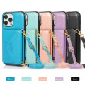 Leather with Adjustable Crossbody Strap Shockproof Wallet Case For iPhone 14 Pro
