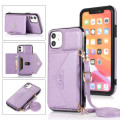 Leather with Adjustable Crossbody Strap Shockproof Wallet Case For iPhone 11
