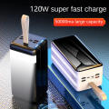 120W Power Bank 50000mAh Power Bank PD Fast Charge Powerbank with LED Flash Light