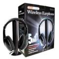 5 In 1 HIFI Wireless Headphone Earphone Headset Monitor FM Radio For TV CD MP3 PC
