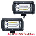 2pcs  5'' INCH 72W LED Work Light Bar 4WD Flood Beam Offroad Driving Fog Lamp AT