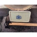 Vintage Ironstone blue and white letter rack, card holder toast rack