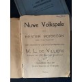 Nuwe Volkspele deur M.L. de Villiers and Nuwe Spele uitgegee Die Reddingsdaadbond, SIGNED copy Two