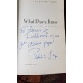 What David Knew by Patricia Glyn Signed copy and To Die at Sunset Elsa Joubert, two books for R650