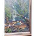 Chinese, Asian, Oriental, oil on board painting, framed, vintage