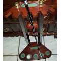 Golf club vintage stand in mahogany