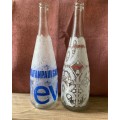 JEAN PAUL GAULTIER and CHRISTIAN LACROIX Limited Edition EVIAN Glass COLLECTABLE Bottles.