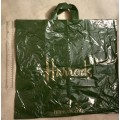 HARRODS KNIGHTSBRIDGE / ENGLAND  Green plastic Customer Shopping Bag.