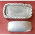 Pewter butter dish with lid, vintage