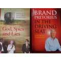 God Spies and Lies and In the Driving Seat signed by Brand Pretorius